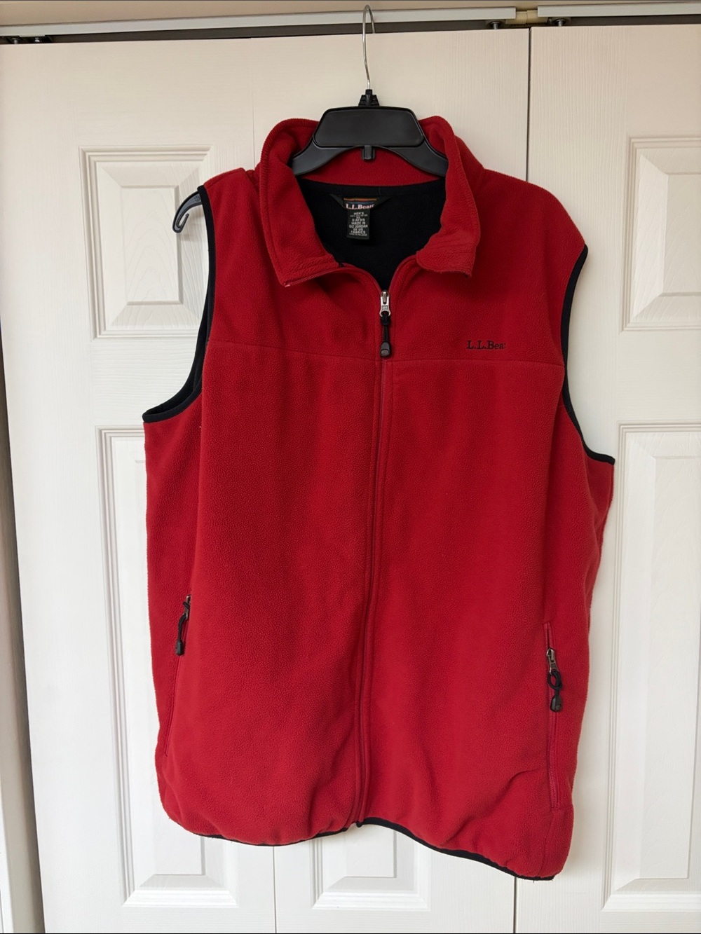 L.L. Bean Men's Red Fleece Zip Vest